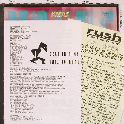 Beat In Time: Turn Of Time, Low Spirit (04019-08 EFA), , 1991 Typ: LP Best.-Nr.: Y1278 Preis: 9,00 Euro