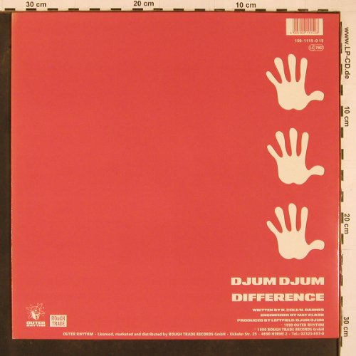 Djum Djum: Difference, cake/ streng mix, Outer Rhythm (150 1115-0), D, 1990 Typ: 12" Best.-Nr.: Y1343 Preis: 6,00 Euro