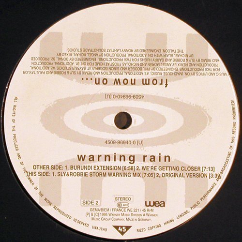 ON: Warning Rain*2, SlyRobbie BurunDisc, WEA(), D, 1995 - 12inch - Y136 - 4,00 Euro