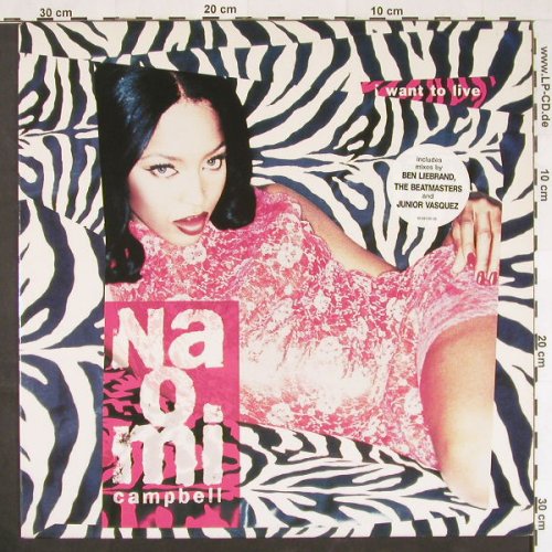 Campbell,Naomi: I Want To Live *5 (mix), Epic (661191 6), NL, 1995 Typ: 12" Best.-Nr.: Y1500 Preis: 4,00 Euro