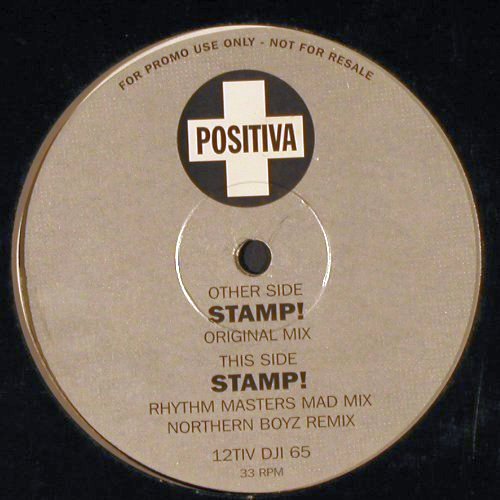 Healy,Jeremy & Amos: Stamp! (orig+rhythm+1), Promo, Positiva (12TIV DJI 65), UK, 1996 Typ: 12" Best.-Nr.: Y4068 Preis: 4,00 Euro