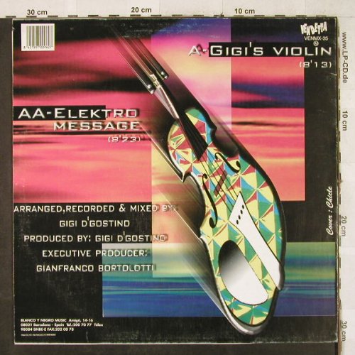 D'Agostino,Gigi: Gigi's Violin/Elektro Message, Vendetta (VENMX-35), E, 1996 Typ: 12" Best.-Nr.: Y7047 Preis: 3,00 Euro