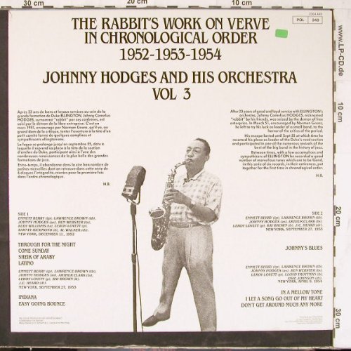 Hodges,Johnny & His Orch.: Vol.3-Rabbit's Work 1952-53-54, Verve(2304 449), F Ri,Ri,  - LP - E4724 - 6,00 Euro