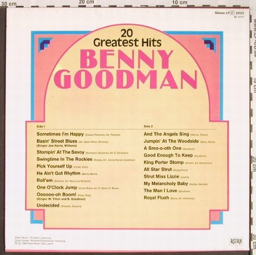 Goodman,Benny: 20 Greatest Hits, Astan(20121), D, 1984 - LP - F9797 - 5,00 Euro
