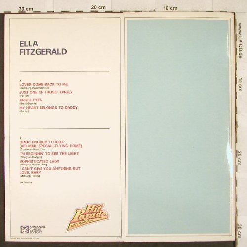 Fitzgerald,Ella: Hit Parade International, Booklet, Armando Curcio(HP-11), I,Ri, Foc,  - LP - H3292 - 5,50 Euro