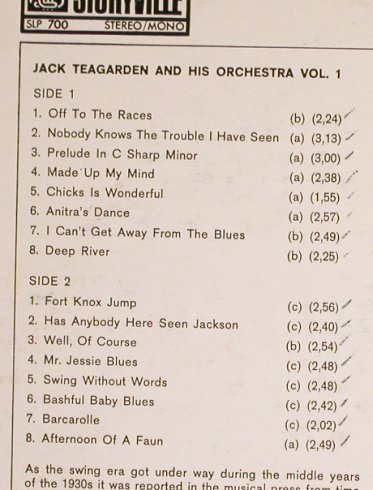 Teagarden,Jack: A Standard Library of Jazz-Vol.1, Storyville(SLP 700), UK,vg+/VG+, 1989 - LP - H6273 - 4,00 Euro