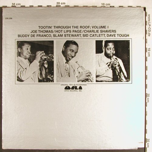 V.A.Tootin'Through the Roof;Vol.1: Joe Thomas...Dave Tough,m-/vg+, ONYX(ORI 209), US,co, 1974 - LP - H6406 - 9,00 Euro