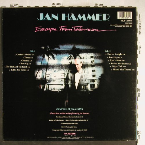 Hammer,Jan: Escape From Television, MCA(MCF 3407), UK, 1987 - LP - H6792 - 5,50 Euro