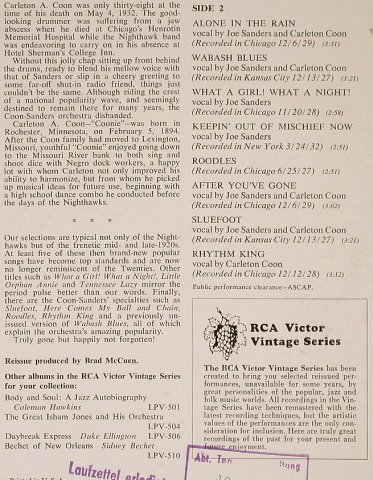 Coon,Carleton / Joe Sanders: Night Hawks, Radio's Aces, stoc, RCA Victor(LPV-511), US,vg+/vg+, 1965 - LP - H6875 - 5,50 Euro