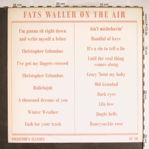 Waller,Fats: On The Air, m-/vg+, Collector's Classics(CC 10), UK,  - LP - H7110 - 7,50 Euro