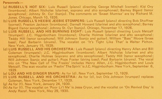 Russell,Luis: Feelin' the Spirit, VJM(VLP 54), UK, 1984 - LP - H7256 - 9,00 Euro