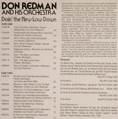 Redman,Don: Doin' the New Low Down, hep Rec.(hep 1004), UK, 1984 - LP - H7273 - 7,50 Euro