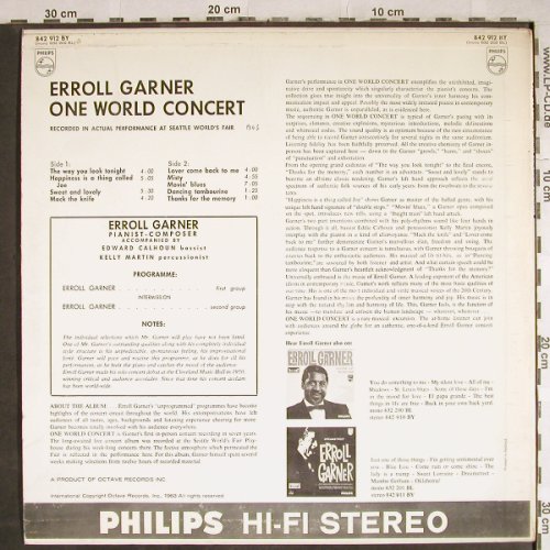 Garner,Erroll: One World Concert,Promo-Stol,Stoc, Philips(842 912 BY), NL, 1963 - LP - H7899 - 24,00 Euro