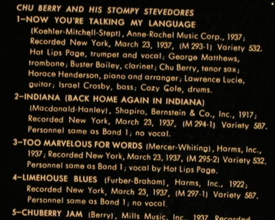 Berry,Chu & Stompy Stevedores: Chu, original 1936-41, FS-New, Epic(JEE 22007), US,Foc, 1974 - LP - H9627 - 9,00 Euro