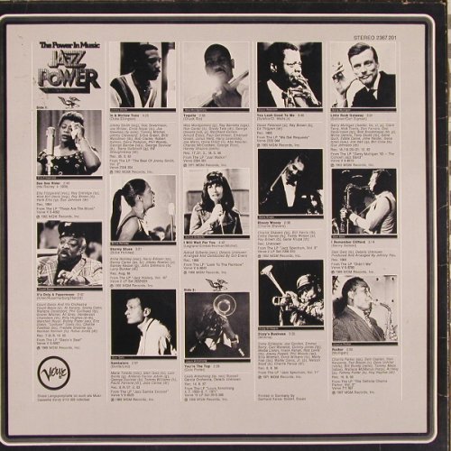 V.A.Jazz Power- The Power in Music: Ella Fitzgerald...Charlie Parker, Verve(2367 201), D, m-/vg+,  - LP - H9985 - 5,00 Euro