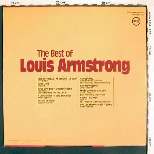 Armstrong,Louis: The Best Of, Club-Sonderauflage, Verve (61 503), D, 1971 Typ: LP Best.-Nr.: V103 Preis: 9,00 Euro