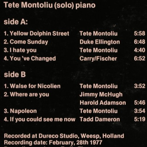 Montoliu,Tete: Yellow Dolphin Street, m /vg+, Timeless(SJP 107), NL, 1977 - LP - V1086 - 9,00 Euro