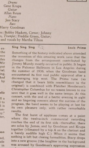 Goodman,Benny: The Famous 1938 Carnegie Hall Conc., CBS, Foc (62 340/341), D, woc Typ: 2LP Best.-Nr.: V1121 Preis: 7,50 Euro