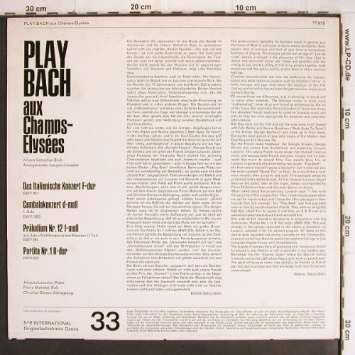 Loussier,Jacques / Michelot/Garros: play Bach aux Champs-Elysees, SR Int/Decca,Sonderaufl.(77 979), D,  - LP - V1255 - 17,50 Euro