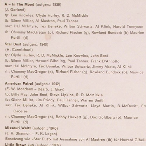 Miller,Glenn: In Seinen Größten Erfolgen(1939-42), RCA/S*R-Sonderauflage(73 676), D,  - LP - V1261 - 7,50 Euro