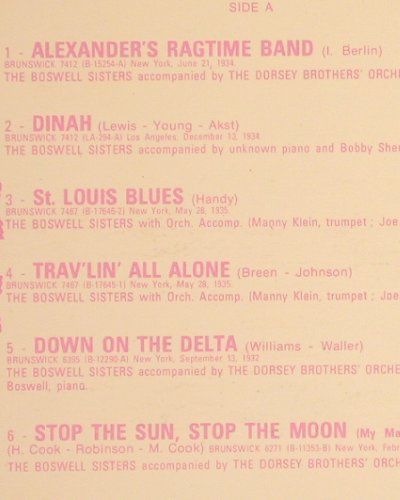 Boswell Sisters: The Original Sound of the 30's'', CBS (CBS 80 074), NL,vg+/vg+, 1974 Typ: LP Best.-Nr.: V12 Preis: 7,50 Euro