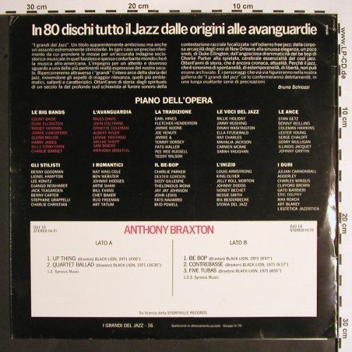 Braxton,Anthony: I Grandi Del Jazz,Foc (1971),m /vg+, Fabbri Editori (297549), I, 1981 Typ: LP Best.-Nr.: V1581 Preis: 7,50 Euro