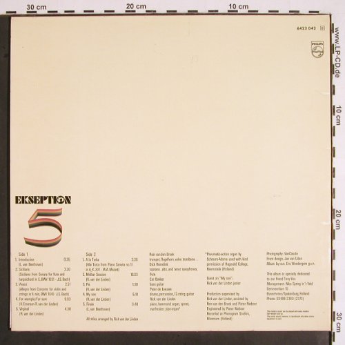 Ekseption: 5 , Foc, Philips (6423 042), D, 1972 Typ: LP Best.-Nr.: V1739 Preis: 6,00 Euro