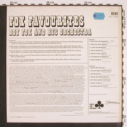 Fox,Roy and his Orchestra: Fox Favourites, Ace of Clubs (ACL 1240), UK, Mono Typ: LP Best.-Nr.: V1798 Preis: 9,00 Euro