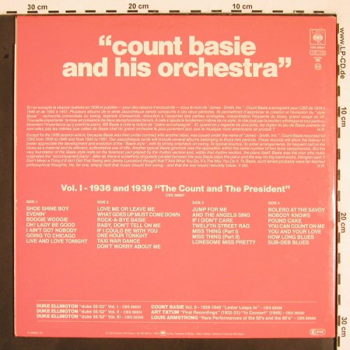 Basie,Count: The Count and the President, Foc, CBS(1936 & 1939)(CBS 88667), NL(Vol.1), 1985 - 2LP - V2092 - 12,50 Euro