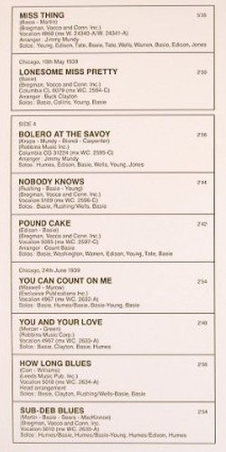 Basie,Count: The Count and the President, Foc, CBS(1936 & 1939)(CBS 88667), NL(Vol.1), 1985 - 2LP - V2092 - 12,50 Euro