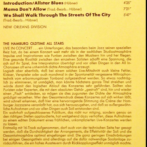 Hamburg Oldtime All Stars: In Concert,Vol.1, Telefunken(6.22299 AG), D, 1975 - LP - V2190 - 9,00 Euro