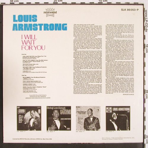 Armstrong,Louis: I Will Wait For You, Decca American Series(SLK 86 053-P), D, 1968 - LP - V2714 - 12,50 Euro