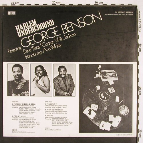 Harlem Underground Band: Same, feat. George Benson, Bellaphon(BI 15224), D, 1976 - LP - V2754 - 35,00 Euro