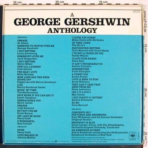 Gershwin,George: Anthology (1974), Box, CBS (CBS 66369), F, 1981 Typ: 3LP Best.-Nr.: V3646 Preis: 15,00 Euro