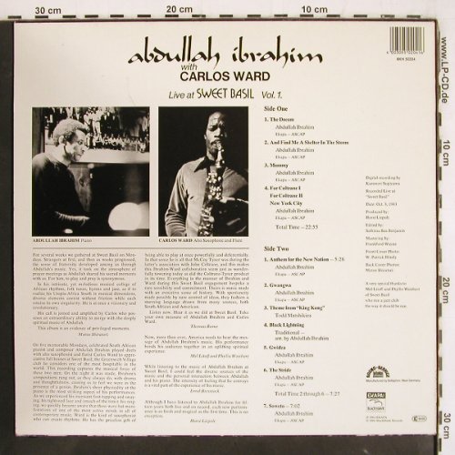 Ibrahim,Abdullah w. Carlos Ward: Live at Sweet Basil Vol.1, vg+/m-, Black Hawk/Ekapa (BKH 50204), D, Ri, 1986 Typ: LP Best.-Nr.: V3649 Preis: 12,50 Euro
