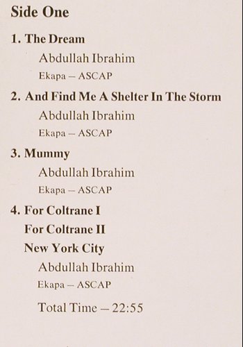 Ibrahim,Abdullah w. Carlos Ward: Live at Sweet Basil Vol.1, vg+/m-, Black Hawk/Ekapa (BKH 50204), D, Ri, 1986 Typ: LP Best.-Nr.: V3649 Preis: 12,50 Euro