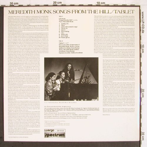 Monk,Meredith: Songs From The Hill / Tablet, Wergo(SM 10 22), D, 1979 - LP - V484 - 24,00 Euro