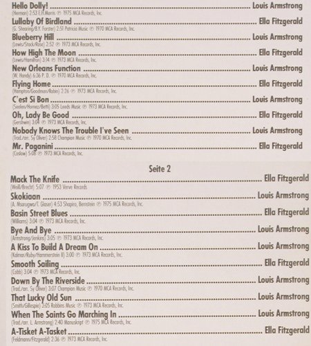 Fitzgerald,Ella & Louis Armstrong: Hit-Boat, MCA (0062 133), D Typ: LP Best.-Nr.: V511 Preis: 9,00 Euro