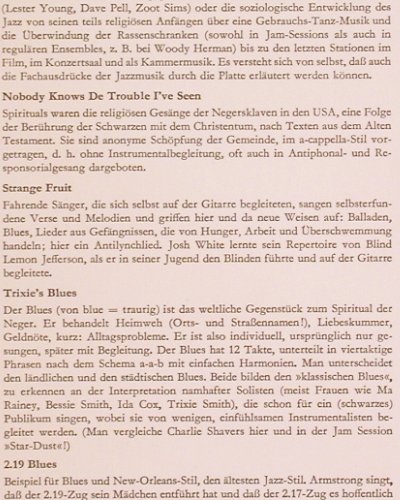V.A.Musikkunde in Beispielen: Die Entwicklung des Jazz 1, Mono, D.Gr./Schwann(LPEM 19 305), D, Foc, 1963 - LP - V521 - 9,00 Euro