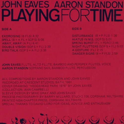 Eaves,John / Aaron Standon: Playing for Time, Zyzzle Record (6), UK, 1981 Typ: LP Best.-Nr.: V579 Preis: 12,50 Euro