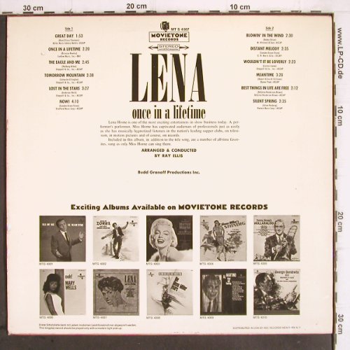 Horne,Lena: Once In A Lifetime, Movieton (MT S 4007), D Typ: LP Best.-Nr.: V662 Preis: 7,50 Euro