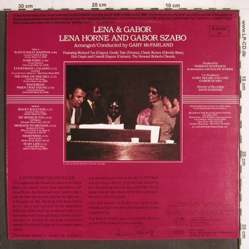 Horne,Lena & Gabor Szabo: Lena & Gabo, vg+/m-, Gryphon/Teldec (6.24451 AT), D, 1980 Typ: LP Best.-Nr.: V7 Preis: 7,50 Euro