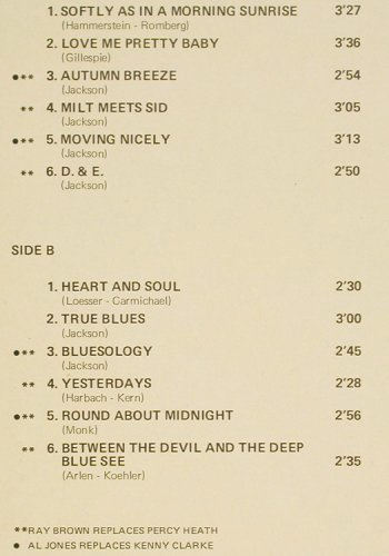 Modern Jazz Quartet: First Recordings New York 1952, Musidisc(30 JA 5130), F, 1975 - LP - V897 - 12,50 Euro