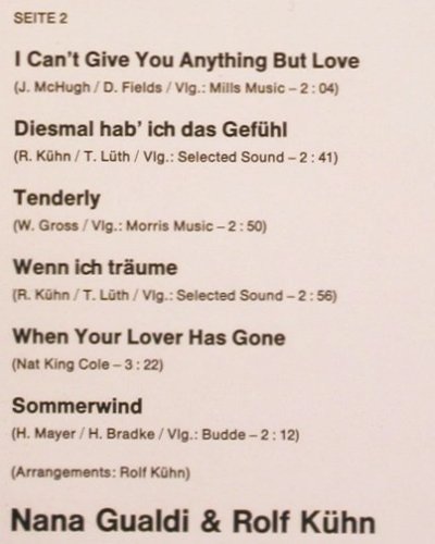 Gualdi,Nana & Rolf Kühn: Nana & Rolf in Action, Make Love!, Intercord (714-08 U), D, 1969 Typ: LP Best.-Nr.: V995 Preis: 12,50 Euro