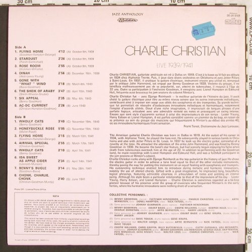 Christian,Charlie: Live 1939 / 1941, Musidisc (30 JA 5181), F, 1976 Typ: LP Best.-Nr.: X3253 Preis: 9,00 Euro