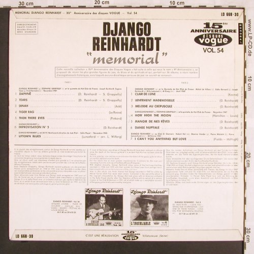 Reinhardt,Django: Memorial, Vogue, Vol.54(LD 668-30), F,  - LP - X3262 - 17,50 Euro