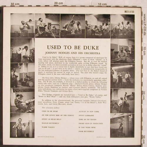 Hodges,Johnny: Used To Be Duke - Only Cover, Verve(MGV-8150), US,  - Cover - X385 - 4,00 Euro