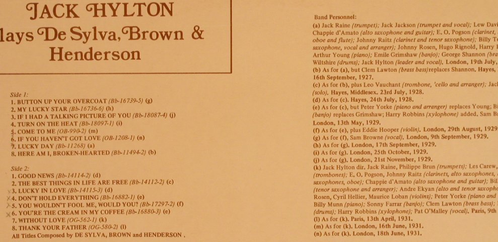 Hylton,Jack  and his Orchestra: Good News!,plays de Sylva,Brown..., World Records/EMI(SH 218), UK,  - LP - X4001 - 7,50 Euro