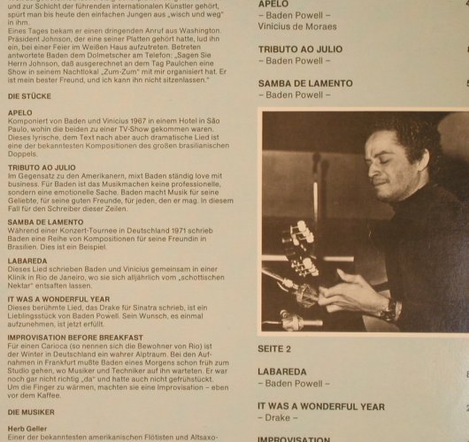 Powell,Baden: Grandezza On Guitar, VG+/m-, CBS(80 141), NL, 1974 - LP - X4590 - 9,00 Euro