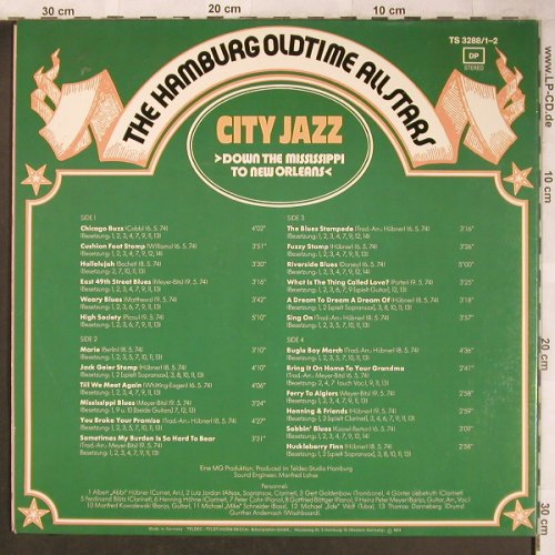 Hamburg Oldtime All Stars: City Jazz,Foc, Telefunken (TS 3288/1-2), D, 1974 Typ: 2LP Best.-Nr.: X4782 Preis: 7,50 Euro